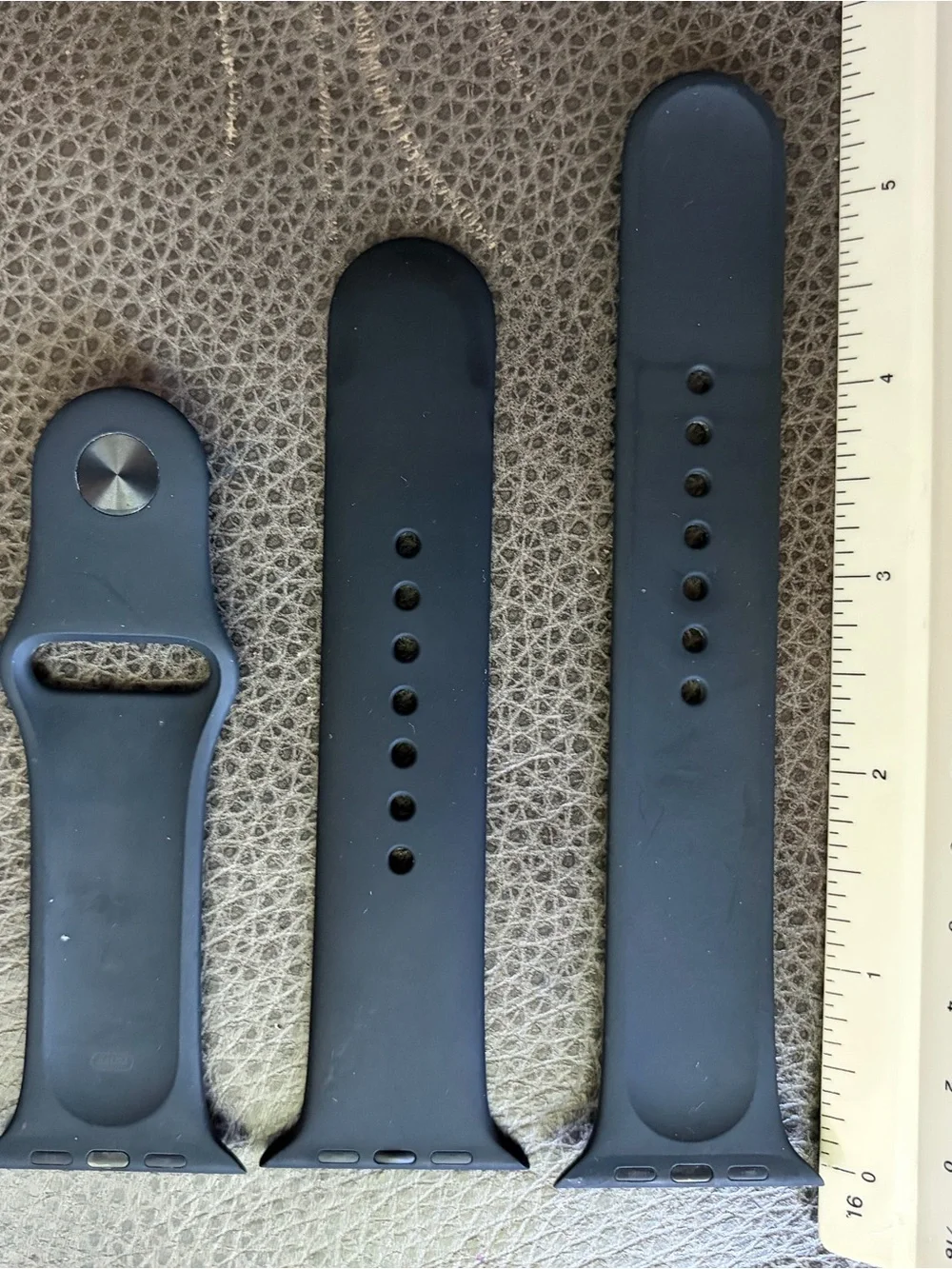 Apple Watch Black Silicone Watch Band Replacement - 3-Piece Set 42mm S/M and M/L
